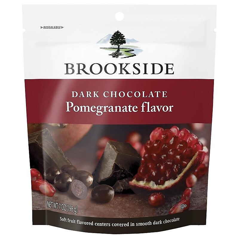 Brookside Pomegranate Flavored Dark Chocolate Pieces, 7 oz., 12/Carton (HEC38908) image 1