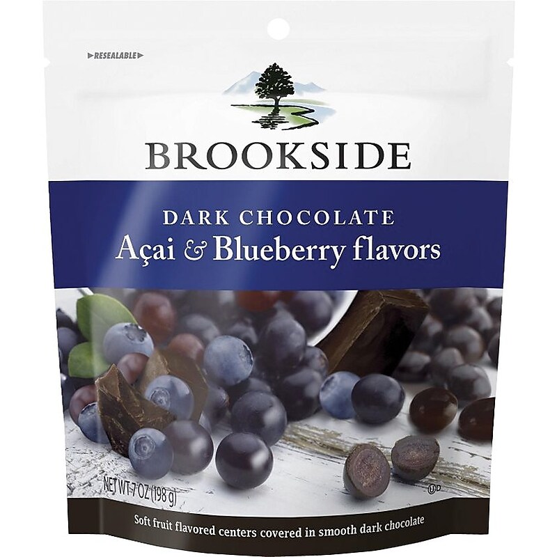 Brookside Acai & Blueberry Flavored Dark Chocolate Pieces, 7 oz., 12/Carton (HEC38971) image 1