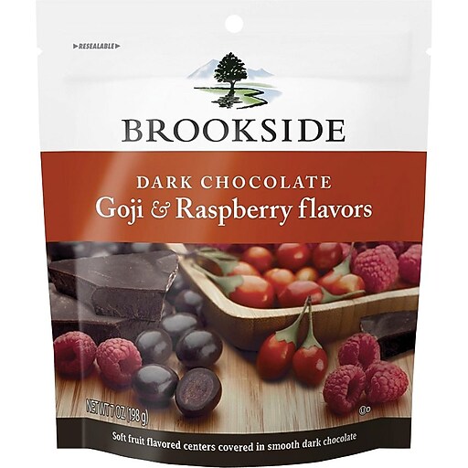 Brookside® Dark Chocolate Goji & Raspberry flavors, 7 oz., 12/Ct at Staples