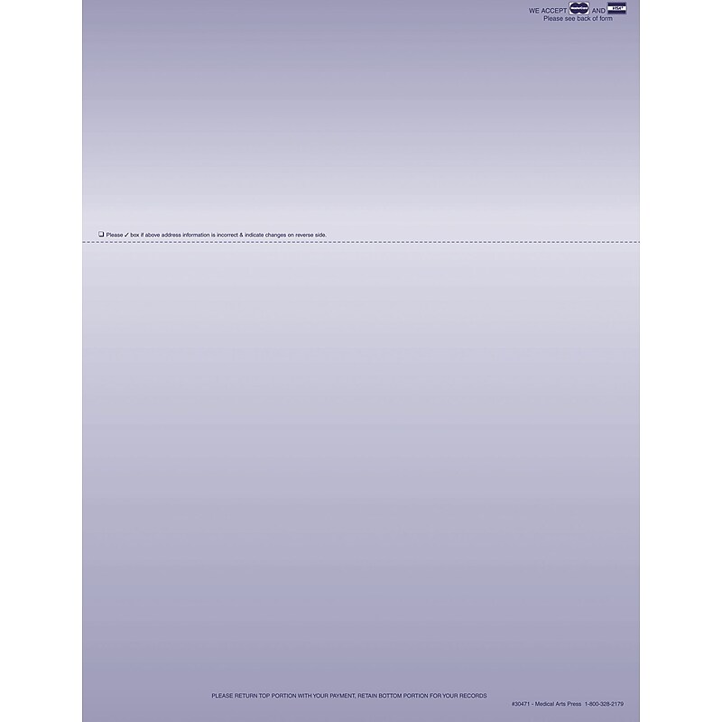 Solid Color Laser Statements, Style A, with Credit Card Information, Purple image 1