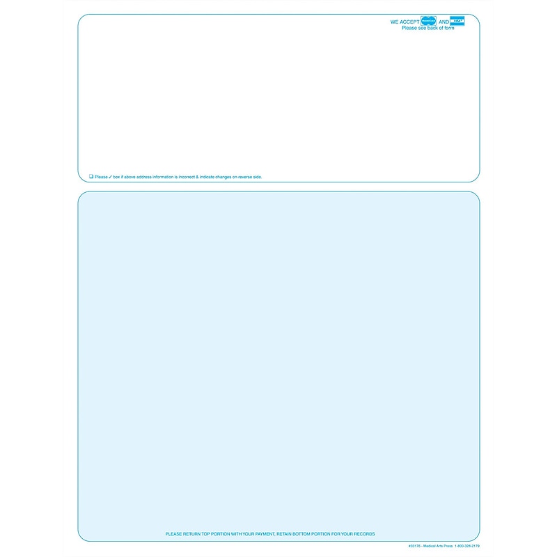 Solid Color Laser Statements, Style B, with Credit Card Information, Teal image 1