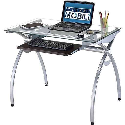 Shop Staples For Techni Mobili Glass Top Computer Desk