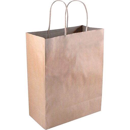 Premium Shopping Bag Paper 10.25 x 8 x 5 Brown 50 Bx 098375