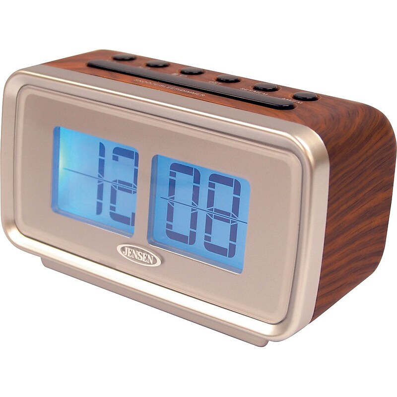 Jensen AM/FM Dual Alarm Digital Retro Flip Clock Radio image 1