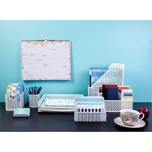 Staples® White Zigzag Magazine File (26849) Staples