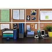 Staples® All In One Desk Organizer, Faux Leather, Black