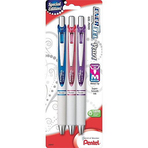 Pentel EnerGel Pearl Liquid Gel Ink Retractable Pens, Medium Point