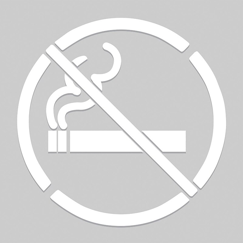 Accuform Floor Marking Stencil, NO SMOKING SYMBOL, 24" x 24", Plastic (PMS216) image 1