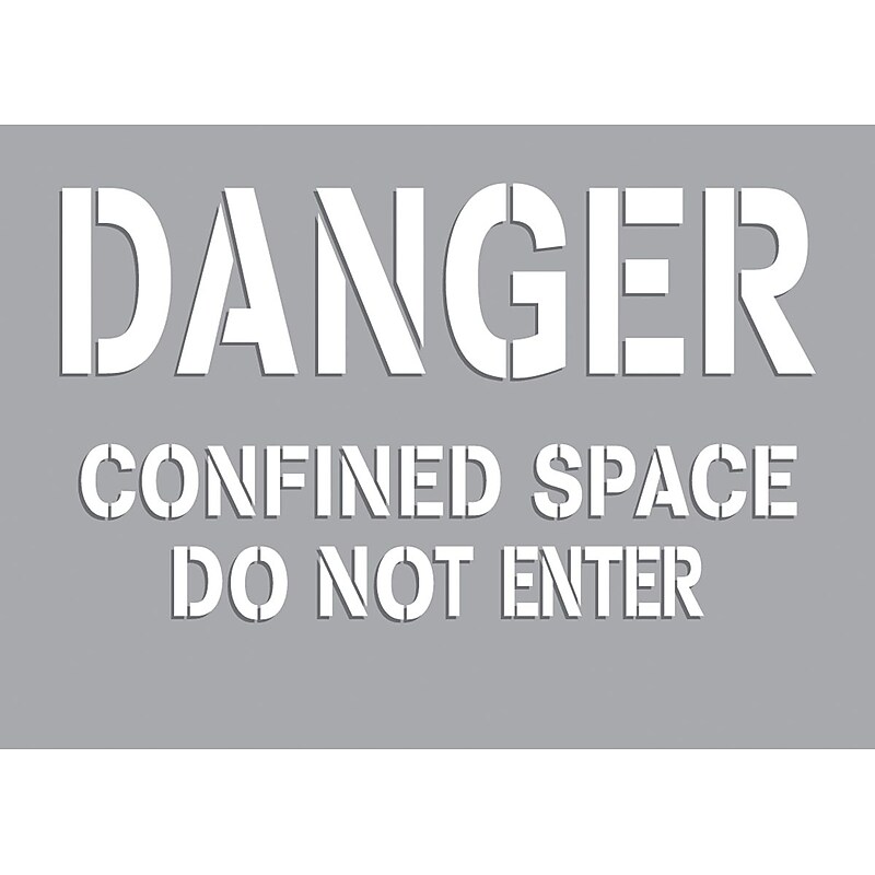 Accuform Confined Space Stencil, DANGER CONFINED SPACE DO NOT ENTER, 7" x 10", PETG Plastic (CST716) image 1