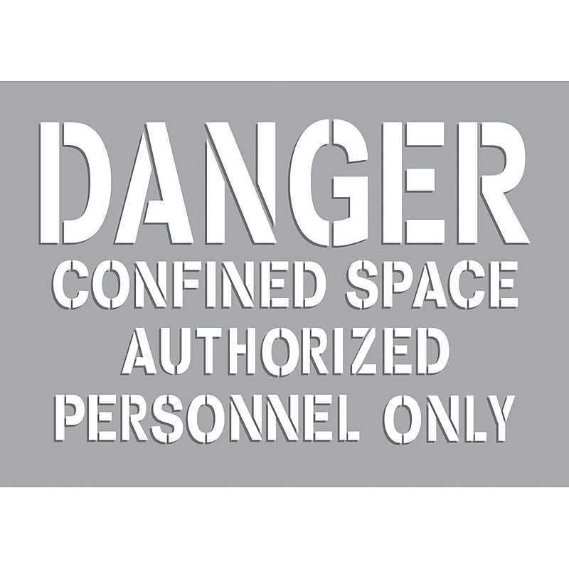 Accuform Stencil, DANGER CONFINED SPACE AUTHORIZED PERSONNEL ONLY, 7"x10", Plastic (CST714) image 1