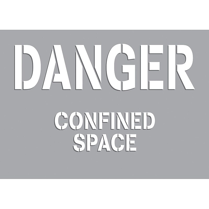 Accuform Confined Space Stencil, DANGER CONFINED SPACE, 7" x 10", PETG Plastic (CST710) image 1