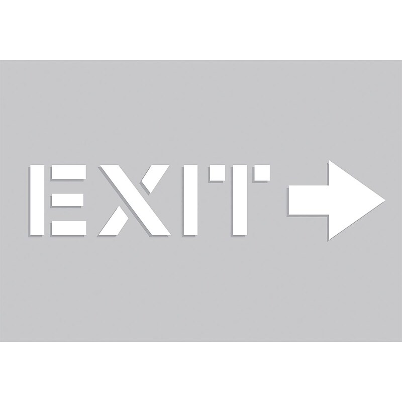 Accuform Floor Marking Stencil, EXIT (ARROW RIGHT), 14" x 20", Plastic (PMS256) image 1