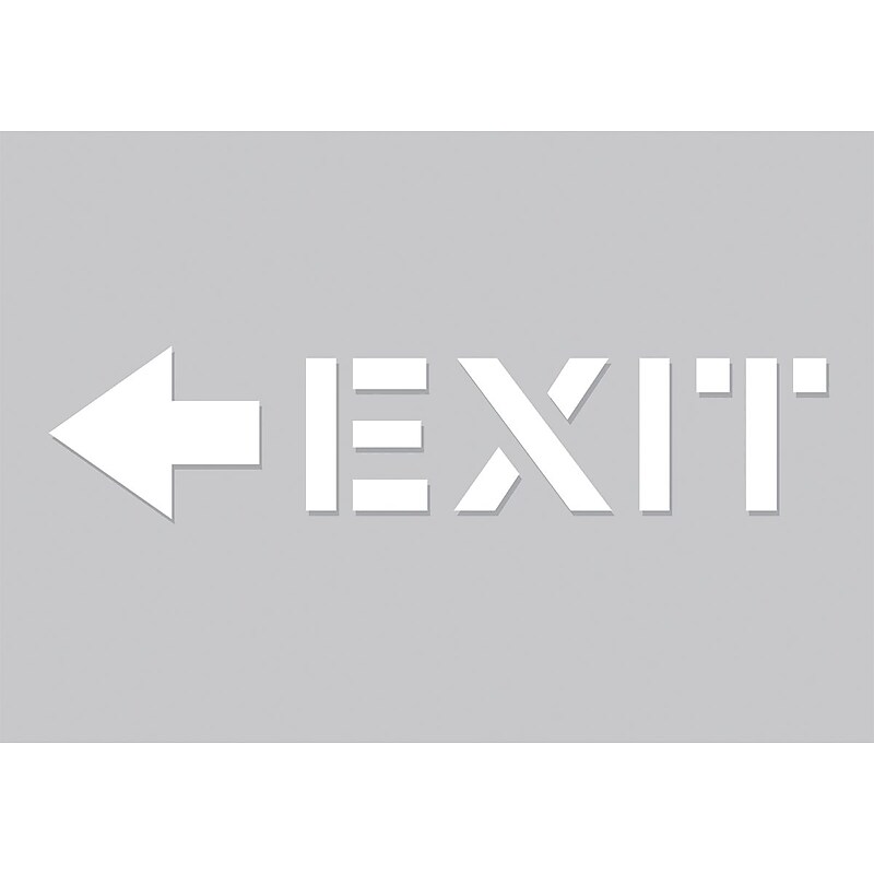 Accuform Floor Marking Stencil, EXIT (ARROW LEFT), 14" x 20", Plastic (PMS254) image 1