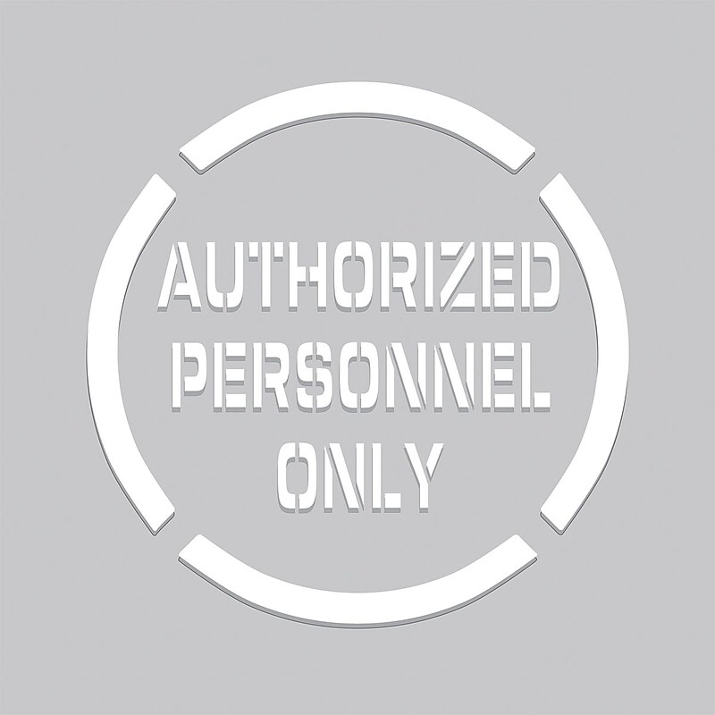 Accuform Floor Marking Stencil, AUTHORIZED PERSONNEL ONLY, 24" x 24", Plastic (PMS250) image 1