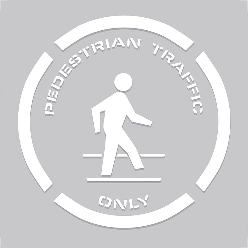 Accuform Floor Marking Stencil, PEDESTRIAN TRAFFIC ONLY, 24" x 24", Plastic (PMS242) image 1
