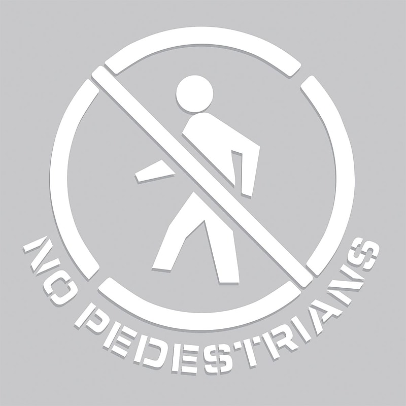 Accuform Floor Marking Stencil, NO PEDESTRIANS, 24" x 24", Plastic (PMS246) image 1