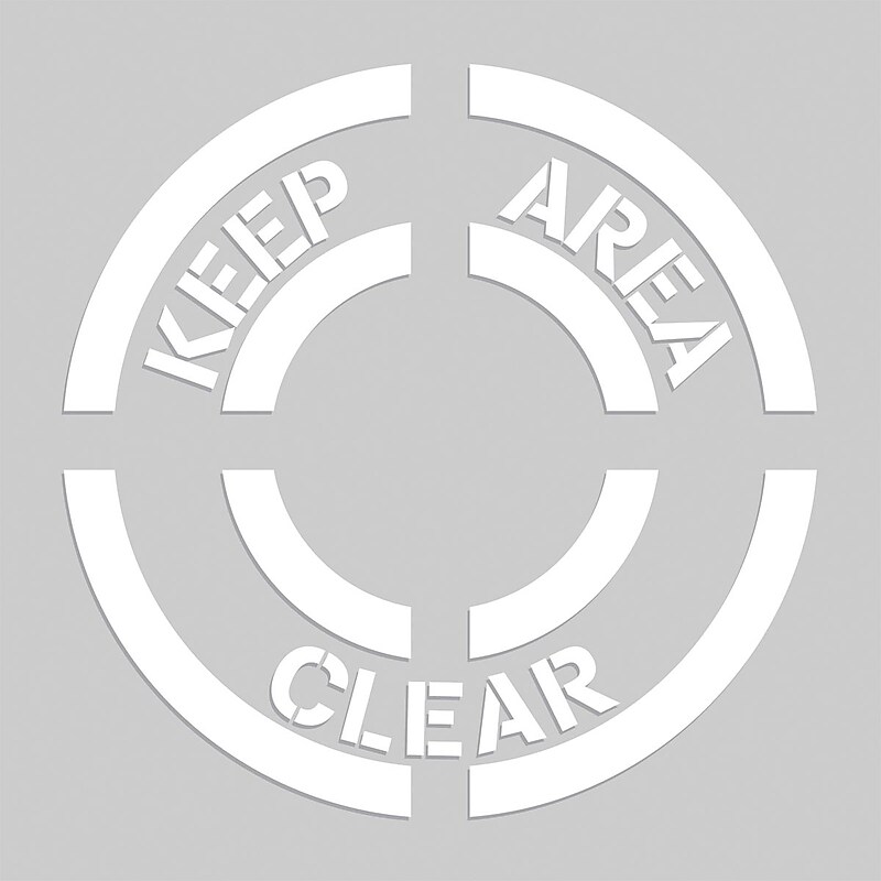 Accuform Floor Marking Stencil, KEEP AREA CLEAR, 24" x 24", Plastic (PMS211) image 1