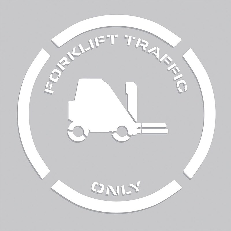 Accuform Floor Marking Stencil, FORKLIFT TRAFFIC ONLY, 24" x 24", Plastic (PMS244) image 1