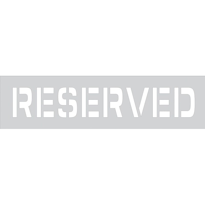 Accuform Parking Lot Stencil, RESERVED, 8" Letters, Plastic (FMS284) image 1