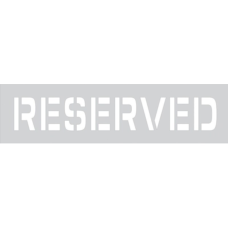 Accuform Parking Lot Stencil, RESERVED, 4" Letters, Plastic (FMS244) image 1