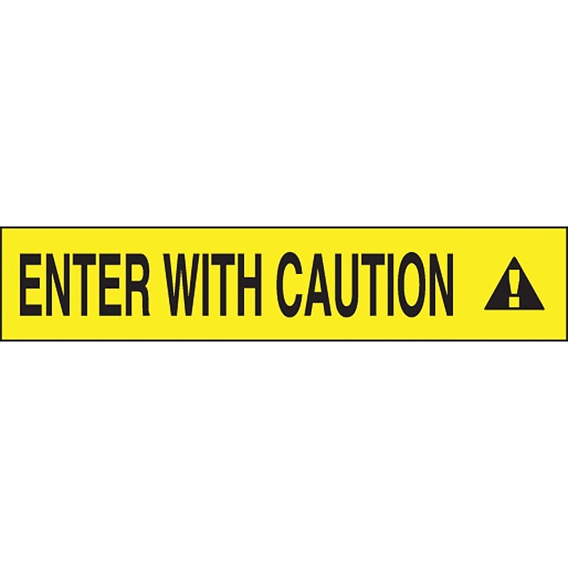 Accuform Plastic Barricade/Perimeter Tape, ENTER WITH CAUTION, 3" x 1000-ft (MPT30) image 1