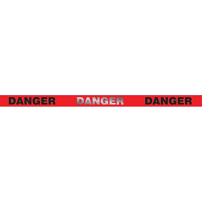 Accuform Reflective Plastic Barricade/Perimeter Tape for Low Light Areas, DANGER, 3"x1000' (MPT235) image 1