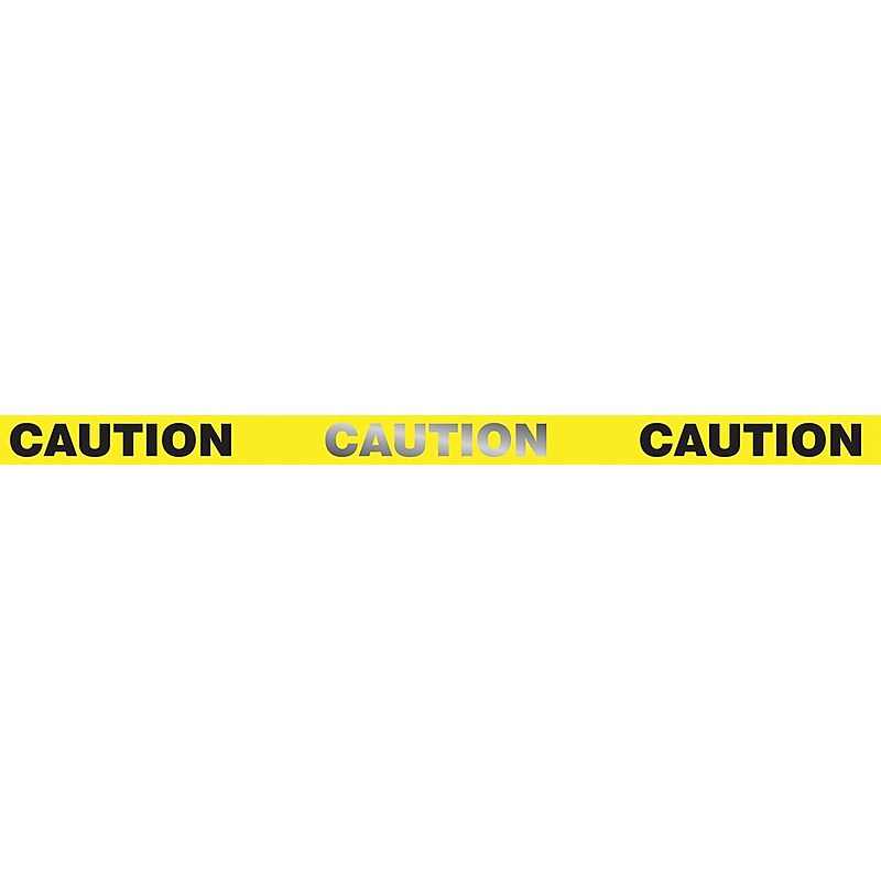 Accuform Reflective Plastic Barricade/Perimeter Tape for Low Light Areas, CAUTION, 3"x1000' (MPT231) image 1
