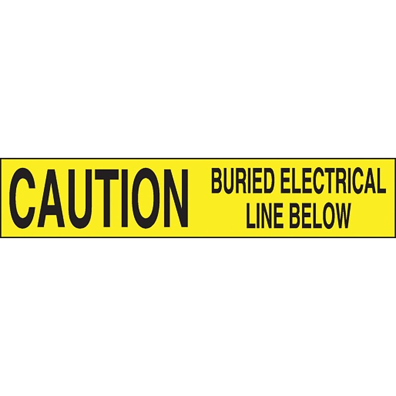 Accuform Plastic Barricade/Perimeter Tape, CAUTION BURIED ELECTRICAL LINE BELOW, 3"x1000' (MPT43) image 1