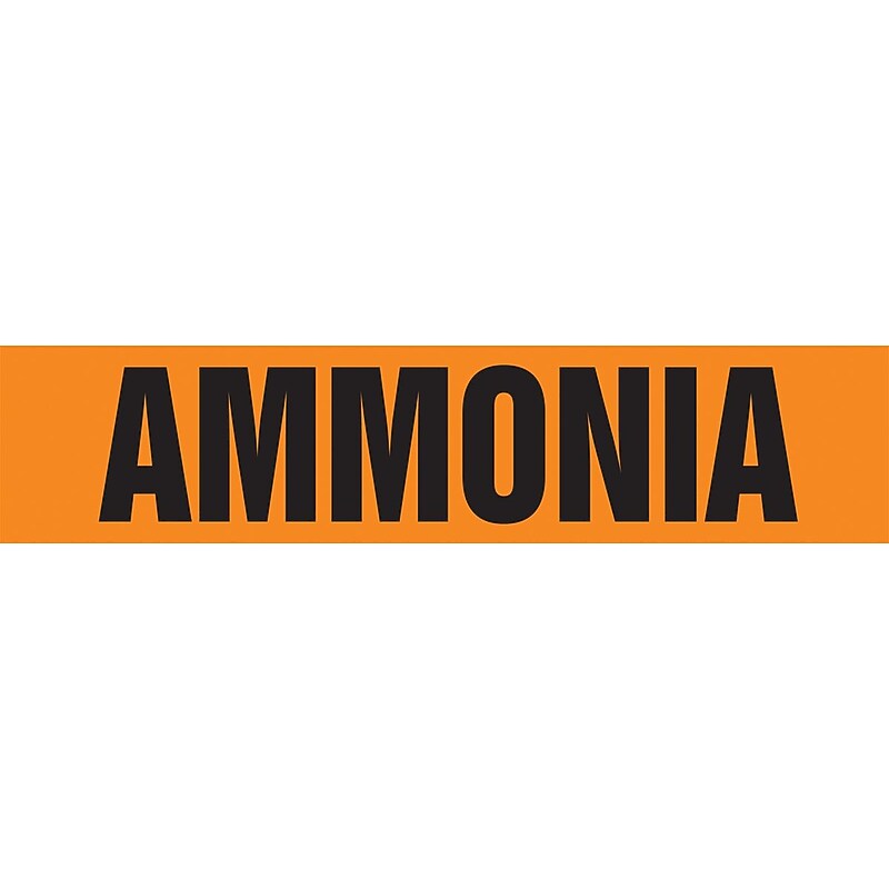 Accuform Snap Tite Pipe Marker, AMMONIA, 3/4" to 1-1/4", Black/Orange (RPK135STA) image 1