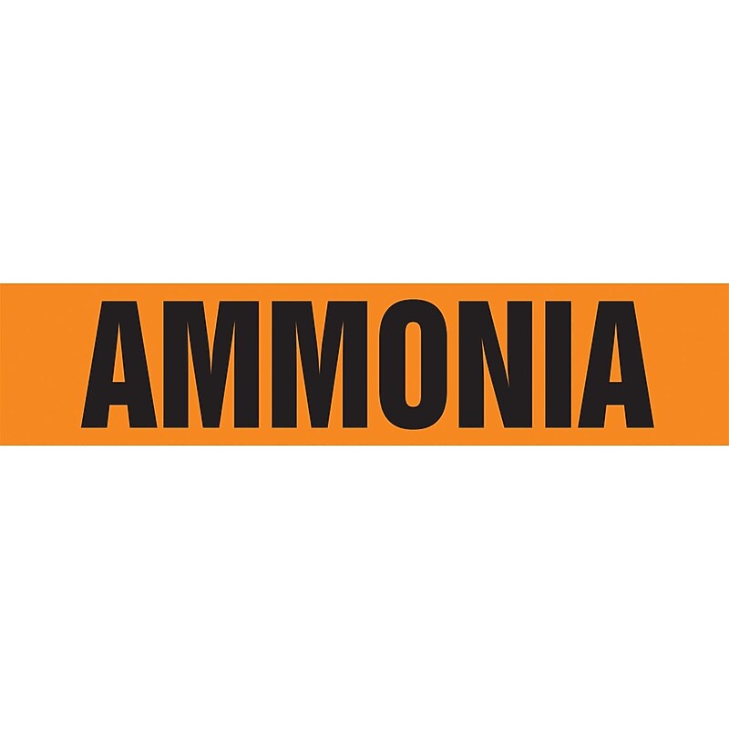 Accuform Self-Stick Pipe Marker, AMMONIA, 3/4" to 1-1/4", Black/Orange (RPK135SSA) image 1
