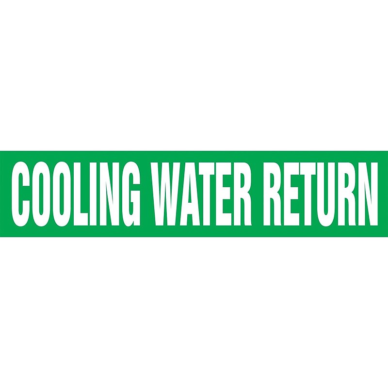 Accuform Snap Tite Pipe Marker, COOLING WATER RETURN, 1-1/2" to 2", White/Green (RPK249STB) image 1