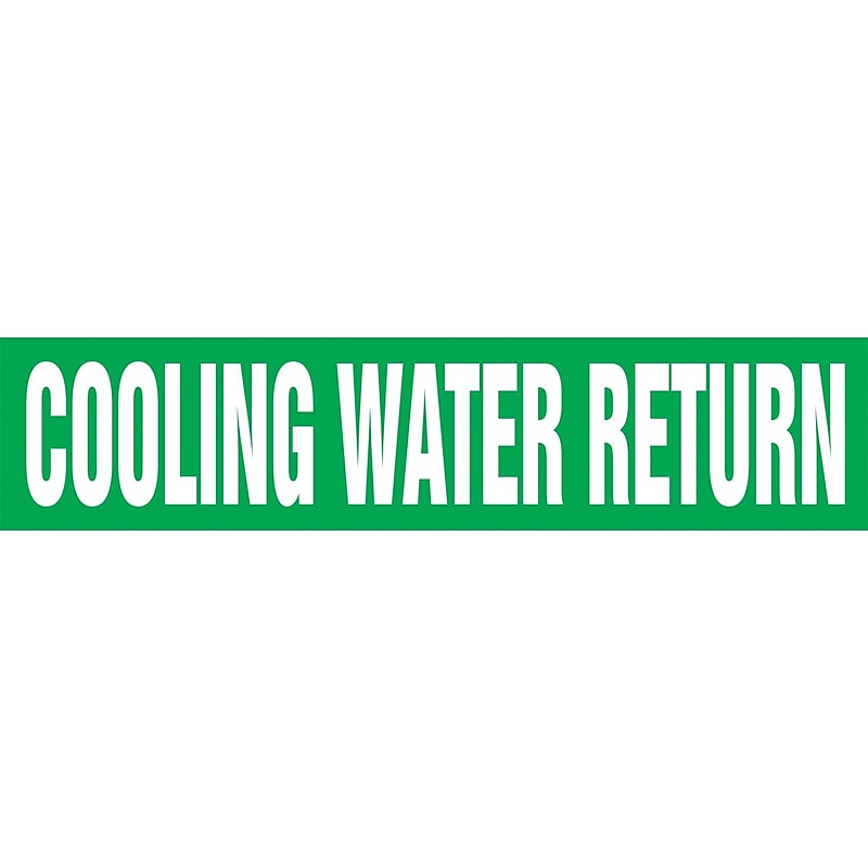 Accuform Snap Tite Pipe Marker, COOLING WATER RETURN, 3/4" to 1-1/4", White/Green (RPK249STA) image 1