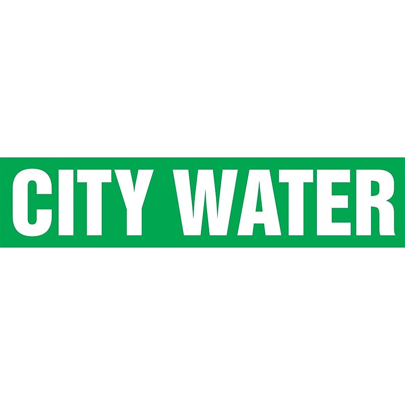 Accuform Self-Stick Pipe Marker, CITY WATER, 1-1/2" to 2", White/Green (RPK215SSB) image 1
