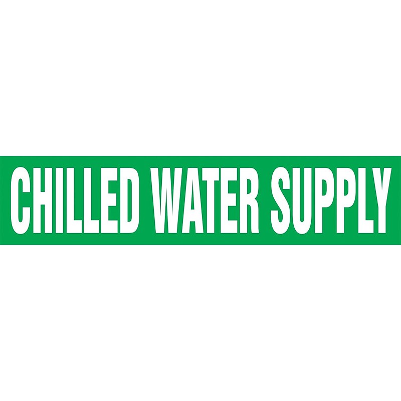 Accuform Snap Tite Pipe Marker, CHILLED WATER SUPPLY, 1-1/2" to 2", White/Green (RPK203STB) image 1