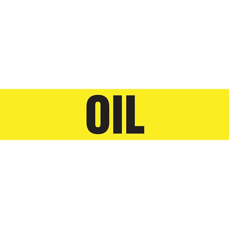 Accuform Self-Stick Pipe Marker, OIL, 2-1/2" to 6", Black/Yellow (RPK543SSD) image 1