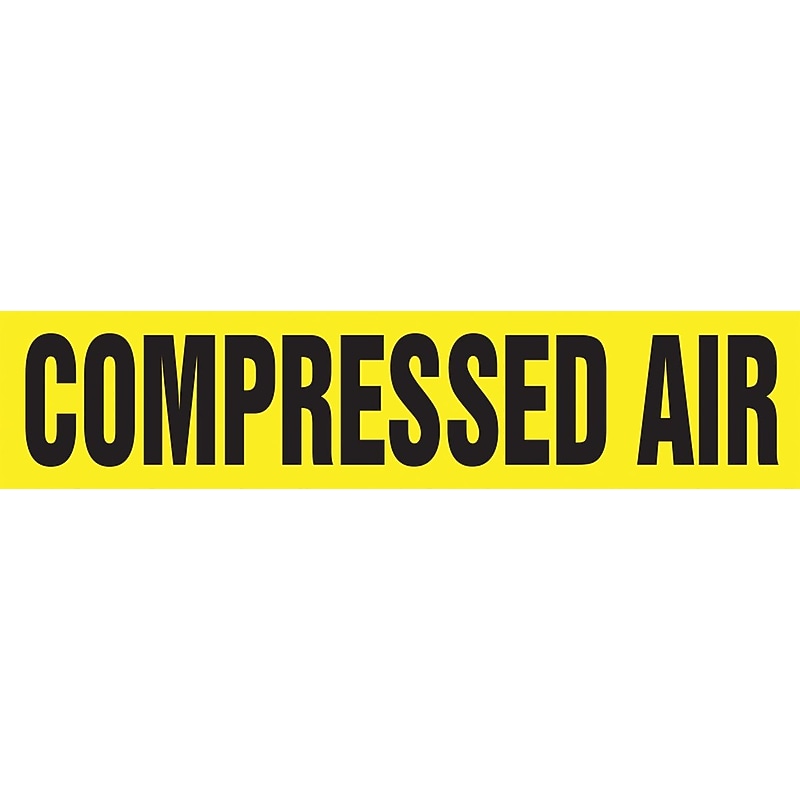 Accuform Self-Stick Pipe Marker, COMPRESSED AIR, 2-1/2" to 6", Black/Yellow (RPK225SSD) image 1