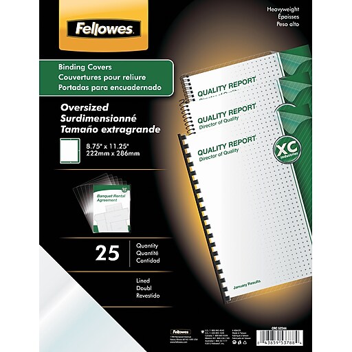 Fellowes Futura Binding Presentation Covers, Oversize, 25 Pack, Lined
