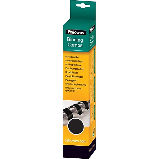 Fellowes 1/4" Plastic Binding Spine Comb, 20 Sheet Capacity, Navy, 100