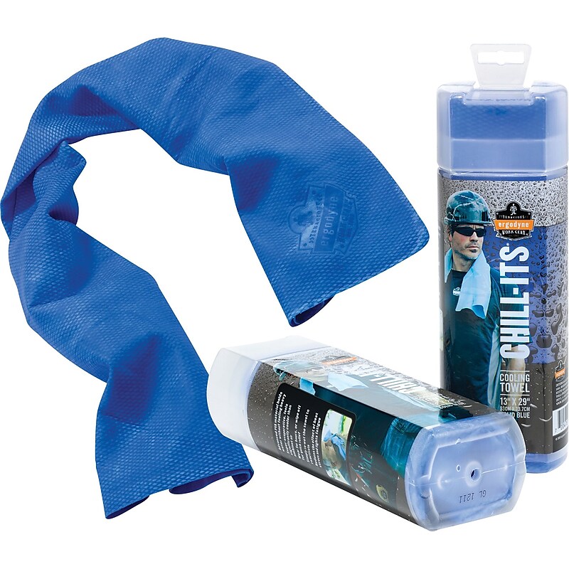 Ergodyne Chill-Its 6602 Cooling Towel, Blue, One Size, 6/Pack (12420) image 1