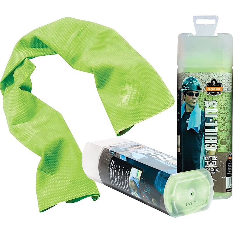 Ergodyne Chill-Its Cooling Towel, Lime, One Size (12439) image 1