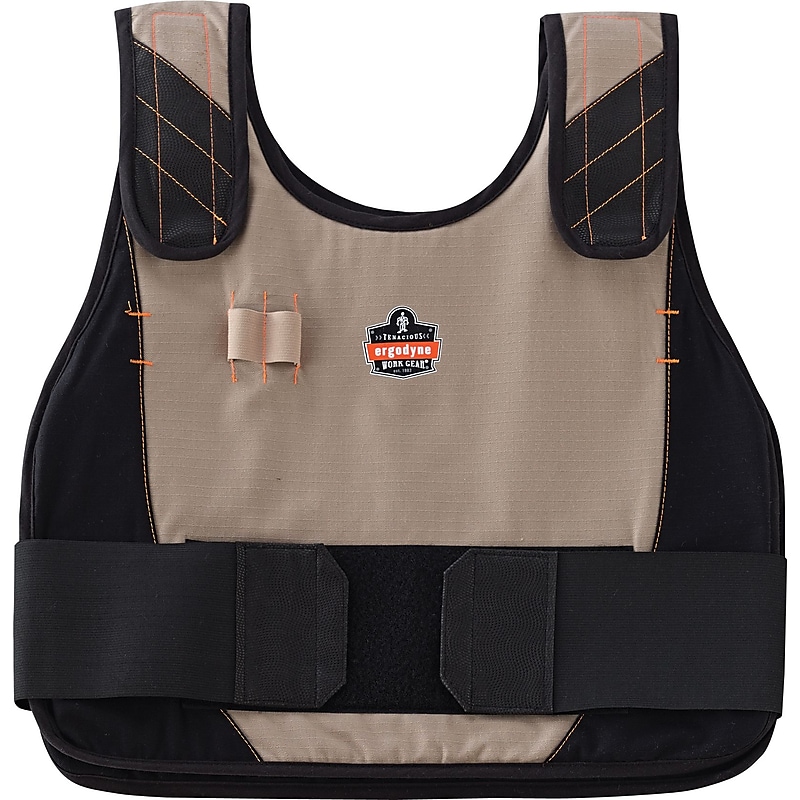 Ergodyne Chill-its 6215 High Visibility Cooling Vest & Pack, Khaki, S/M (1220) image 1