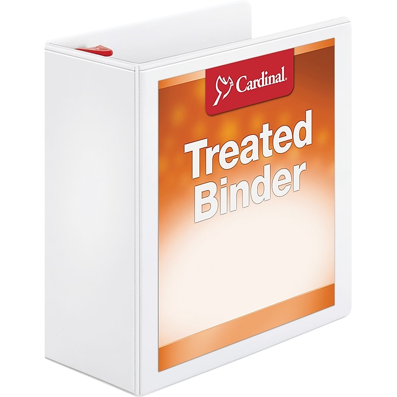 Cardinal ClearVue 4" 3-Ring View Binders, D-Ring, White (32140) image 1