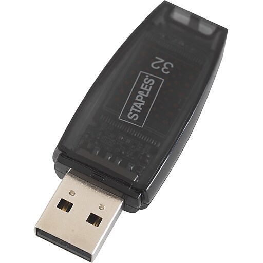 Staples Everyday 32GB USB 2.0 Type A Flash Drive Black 28205