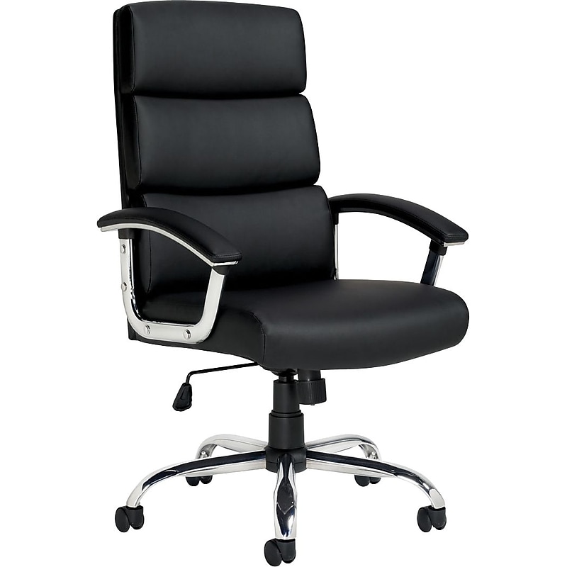 Offices To Go Executive Chair, Luxhide Upholstery, Black, Seat: 21"W x 18"D, Back: 24"H x 19 1/2"W image 1