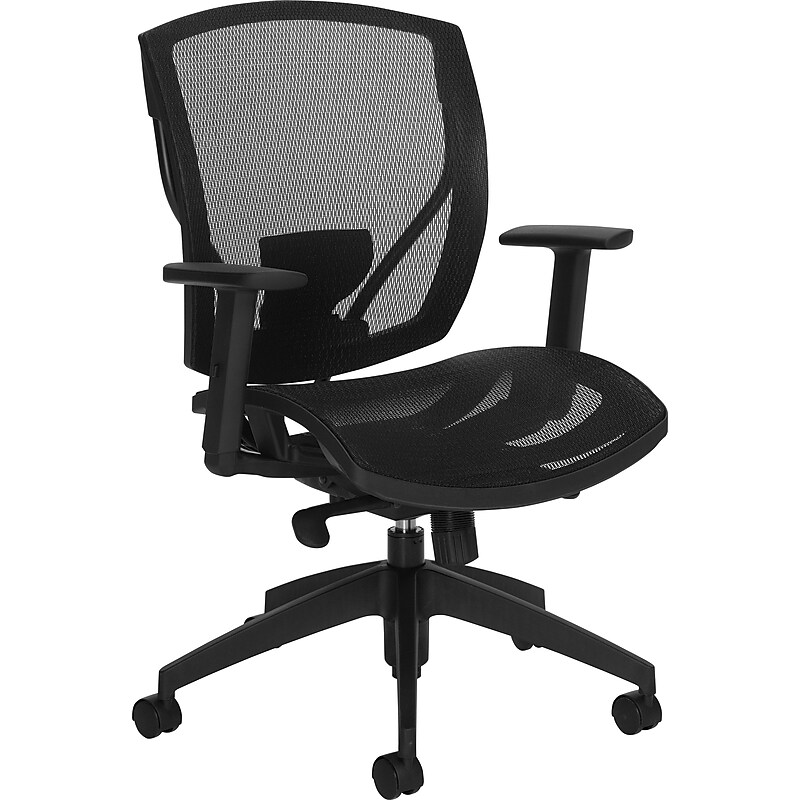Offices To Go Synchro-Tilter Task Chair, Mesh, Black (TDOTG11310B) image 1