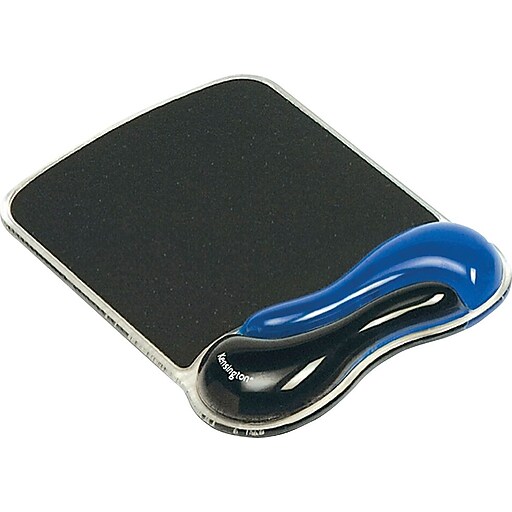 Kensington® Duo Gel Wave Mouse Pad With Wrist Rest, Blue/Black Staples