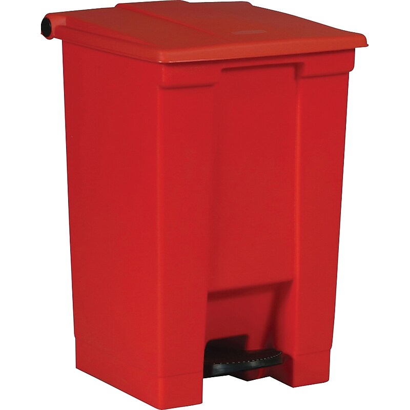 Rubbermaid Step-On Waste Container, 18 Gallon, Red (FG614500RED) image 1