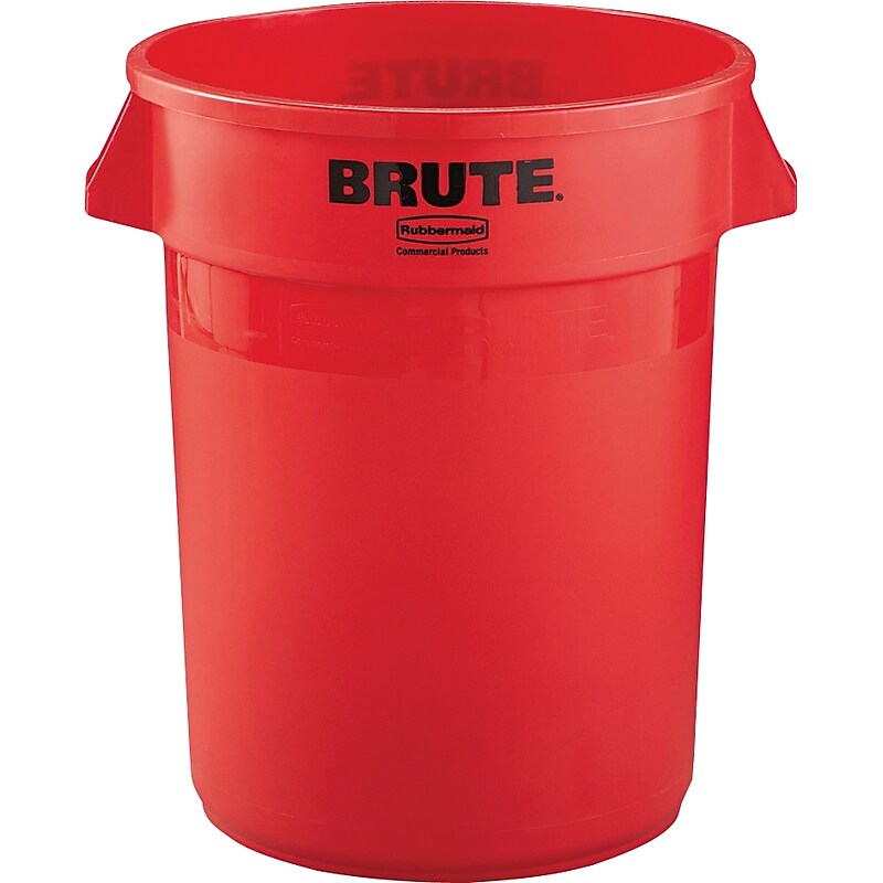Rubbermaid Brute Plastic Trash Can with no Lid, Red, 32 gal. (FG263200RED) image 1