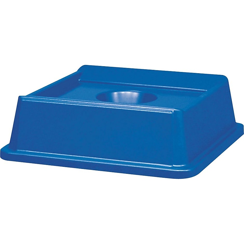 Rubbermaid® Untouchable® Waste Container Lids, Bottle & Can Recycling Top, Dark Blue (FG279100DBLUE) image 1