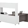 Bestar Pro-Linea L-Desk with Hutch, White/Bark Grey (120884-47)~#|#~s0968703_sc7